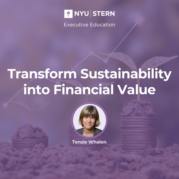 Transform Sustainability into Financial Value - A Live-Online Program